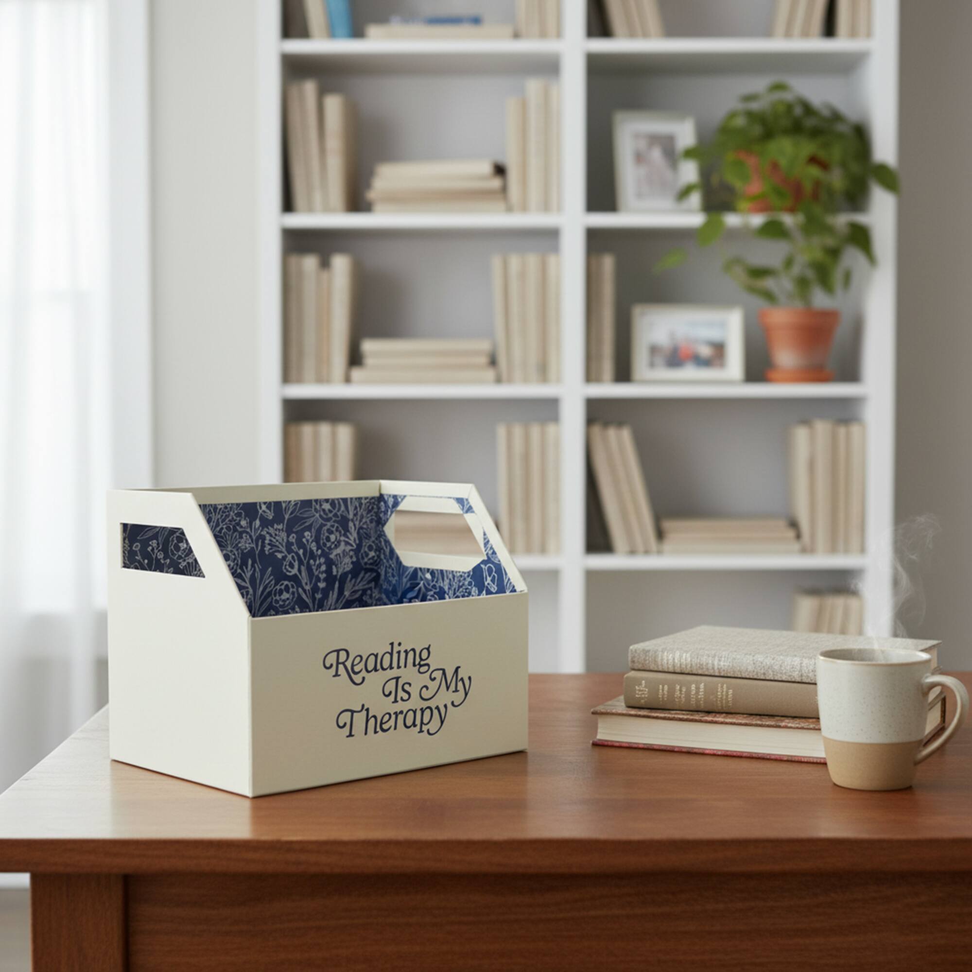 Medium Reading Is My Therapy Decorative Open Book Bin by Ashland®